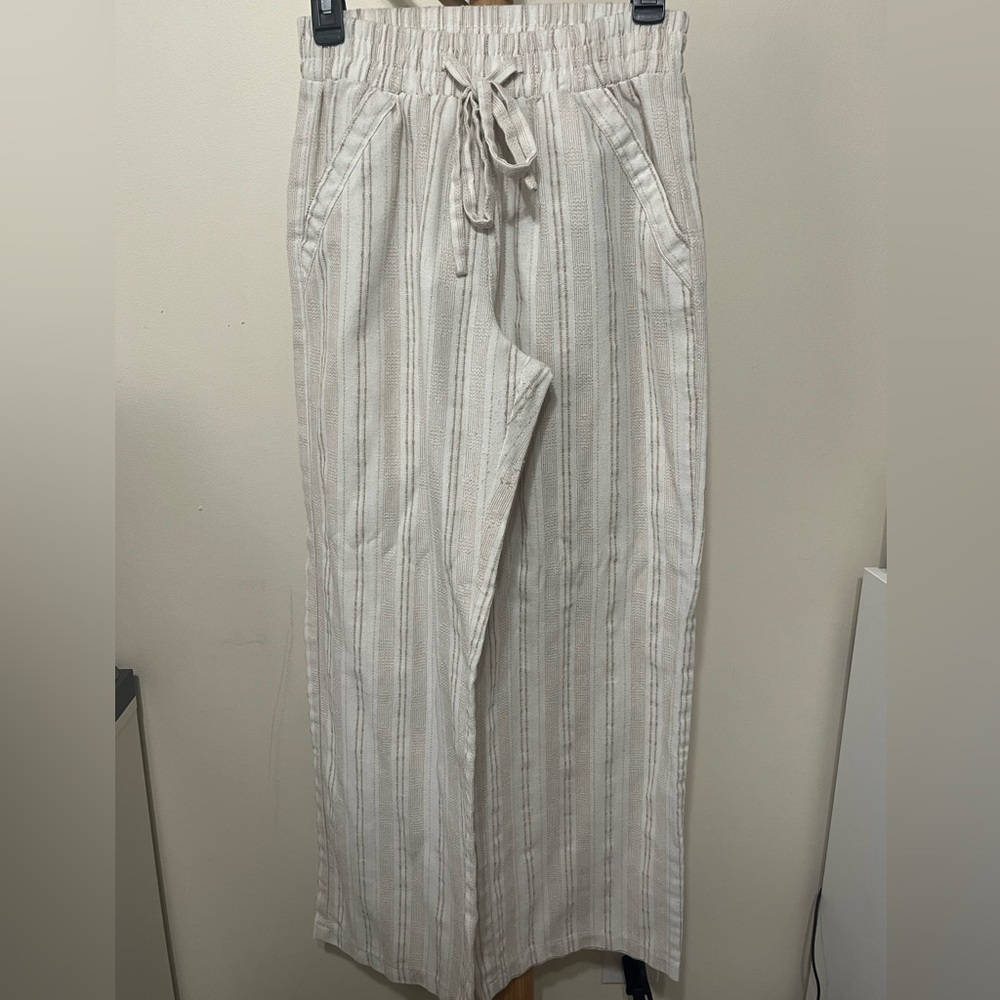 White & Cream Linen Pant